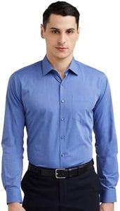 Van Heusen Cotton Men's Solid Slim Fit Formal Shirt (Vhsfrslbn06814_Medium Blue 40)