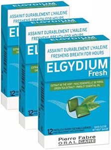 Alibi - Elgydium pocket Assainit durablement l'haleine Pour une haleine PURE et SÛRE - Extrait de thé vert et d'huile essentielle de persil - Lot de 3 boites de 12 Pastilles à sucer