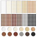 648 Pieces Self Adhesive Screw Hole Covers Caps Stickers, 12 Colors Stickers for Concealing Screw Holes, Waterproof Wood Grain Stickers Ø 21 mm for Cabinets, Desks, Furniture Screw Holes