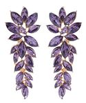 YouBella Fashion Jewellery Earings Drop and Dangler Ear rings Crystal Earrings for Girls and Women (Purple)