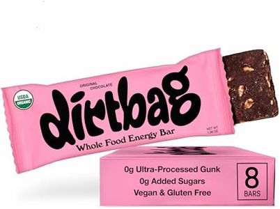 Dirtbag Bar, Organic Whole Food Energy Bar, Original Chocolate, 8 Pack, Dates, Oats, Nuts, Chocolate, NO Ultra-Processed Gunk, NO Added Sugars, Vegan, Gluten Free, Energy for Everyday Endurance