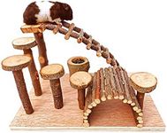 Wooden Hamster Bridge, Small Animals Climbing Ladder Activity Set Platform Ramps Playground Toys for Mouse Dwarf Hamster Gerbil Rat Sugar Glider Syrian Hamster