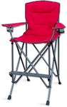 RMS Extra Tall Folding Chair - 31" Seat Height Director Chair for Camping, Home Patio and Sports - Portable and Collapsible with Footrest and Carrying Bag - Up to 300 lbs Weight Capacity (Red)