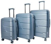 Full Set of 3 Sizes Suitcase Hard Shell Expandable Luggage Pathfinder Blue