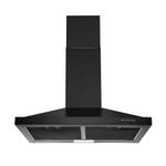 SNDOAS 24 inch Range Hood,Black Range Hood Ducted/Ductless Convertible,Chimney-Style Wall Mount Range Hood,Stainless Steel Kitchen Hood,Pyramidal Kitchen Vent Hood with Push Button,3-Speed,LED Light