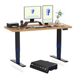 FLEXISPOT E6 MAX 140x80 Electric Standing Desk with USB Dual Motors 3 Stage One Piece Height Adjustable Sit Stand Up with Memory Smart Panel, Black Frame+Maple Top