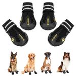 DcOaGt Dog Shoes for Small Medium Puppy, Anti-Slip Waterproof Dog Boots & Paw Protectors for Hot Pavement Winter Snow, Breathable Reflective Booties for Hiking Walking Hunting,Black 4PCS(Size 5)