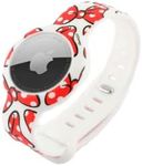 Disney WristBand for Apple AirTag Universal Fit and Adjustable Soft Durable Silicone AirTag Watch Band, Protect Tracker Secure Grip LightWeight… (Minnie Bows Red)