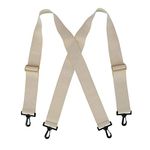 CTM Elastic Undergarment TSA Compliant Suspenders with Swivel Hook Ends, Beige