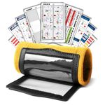 Inwerk ONEMORE Football Wristbands with Playbook System, QB Play Triple Wrist Coach with 5on5 Youth Football Playbook 43 Tactics Stickers & 3 Sign Cards (Yellow)