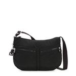 Kipling womens Izellah Crossbody Bag, Black Noir, 12.25" L X 9.25" H X 5" D