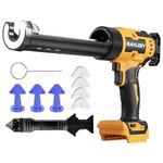 Electric Caulking Gun Compatible with Dewalt 20V Battery (Without Battery), Battery Powered Caulk Gun with 9pcs Caulk Remover Tool, 6 Adjustable Speeds, Dripless Silicone Gun for Filling, Sealing