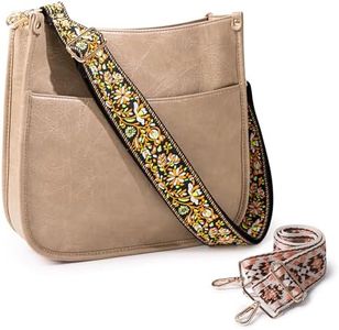Viva Terry Vegan Leather Crossbody Fashion Shoulder Bag Purse with Adjustable Strap, B1-light Khaki