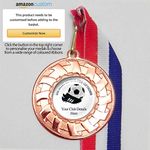 20 x Personalised Multi-Purpose Football Medals On Ribbons (Bronze)