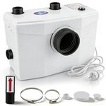 600W Macerator Pump, High-Power Macerator with 4 Inlets, Side or Top Drainage, 7m Upflush, Heavy-Duty Wastewater Pump, Efficient Waste Disposal Solution for Basement Toilet, Sink, Shower, and Washer