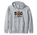 Dog Nana Leopard Skin Graphic Fur Nana Funny Dog Lover Zip Hoodie