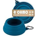 OHMO-Collapsible Dog Water Bowl No Spill from Car Movement, Anti Tip Over Travel Dog Bowls, Less Splash Portable Pet Bowl for Road Trip, Cat Travel Accessories (700ml, Peacock Blue)