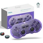 8BitDo SN30 PRO Bluetooth Game Controller Compatible with Switch PC, Wireless for Windows, Android, MacOS, Steam, Raspberry Pi (Transparent Purple)