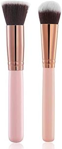 2pcs Face Self Tanning Brush Kabuki Brush for Self Tan Sunless Tanning Fake Bake Tan, Self Tanner brush Applicator, Flat Top Brush Face and Blending Brush, Easy Self Tan Applicator for Face (Pink)