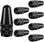 Aster Black Presta Valve Cap, 8Pcs 