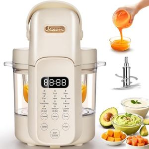 IAGREEA 9 IN 1 Glass Baby Food Maker, One Step Baby Food Processor Steamer Puree Blender Grinder Mills Machine, Auto Cooking & Grinding for Healthy Homemade Baby Food with 3 Age Stages, BPA-Free