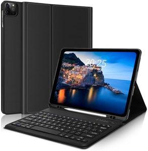 FOGARI Teclado Funda para iPad Pro 12.9 6ª 2022 /5ª 2021/4ª 2020/3ª Gen 2018, Estuche Portátil Delgado con Portalápices, Español Teclado Desmontable Inalámbrico, Negro