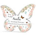 WTOPP Auntie Gifts Best Auntie Butterfly-Shaped Acrylic Decorations - Special Auntie Birthday Gifts From Nephew Niece, Presents For Auntie Aunt on Her Birthday Mothers Day Christmas Thanksgiving