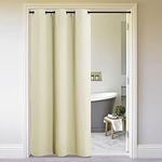 NICETOWN Door Curtain for Doorway Privacy, Beige Curtains 144 Inch Length, Room Divider Curtain Cover, Blackout Temporary Insulated Closet Curtain for Bedroom Closet (1 Panel, 5ft Wide)