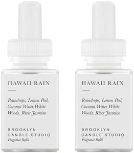 Pura & Brooklyn Candle Studio Home Scent Refill - Smart Home Air Diffuser - Up to 120-Hours of Luxury Fragrance per Refill - Home Essential - Clean & Safe Diffuser Fragrance - 2 Pack, Hawaii Rain
