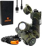 Zactly MODEL AL02 Electric Dual Arc USB Lighter Multifunction Waterproof Windproof Dustproof Rechargeable with Led Flashlight & Emergency Whistle, Camping & Outdoor Survival Tactical Tool (CAMOUFLAGE)