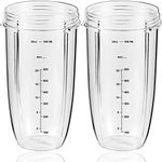 Replacement Parts 32oz Blender Cups (2 Packs) Replacement Blender Cups Compatible with NutriBullet 600w and 900w Blender