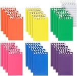 BLUE PANDA 24 Pack Small Notepads for Kids Party Favors - Top Spiral Mini Notebooks Bulk for Stocking Stuffers, Classroom Reward (6 Rainbow Colors, 2.25x3.5 In)