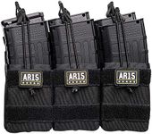 BOOSTEADY Mag Pouch Molle Magazine Pouches for Pistol and Rifle, Triple Open Top Mag Pouch with 3 Hook & Loop Patches