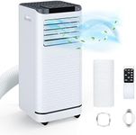 10000 BTU Portable Air Conditioner, Portable AC/Air Conditioner with Remote Control for Room up to 450 Sq.Ft, 3-in-1 Functions/Digital Display/24 Hrs Timer/Caster Wheels for Home/Office/Dorms, White