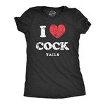 Womens I Heart Cock Tails T Shirt Funny Alcohol Drinking Lovers Dick Joke Tee for Ladies Funny Womens T Shirts Adult Humor T Shirt for Women Funny Liquor T Black - XXL