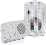 Pyle Home Dual Waterproof Outdoor Speaker System - 3.5 Inch Pair of Weatherproof Wall,Ceiling Mounted Speakers Heavy Duty Mesh Covers, Universal Mount -Use in the Pool, Patio, Indoor