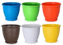 Roots & Shoots 12 Inch Kelvin Pot Set of 6 For Indoor And Outdoor Gardening For Home Decor And Indoor Gardening (Multi colour)Gamla For Garden 12 Inch I 12 Inch Pots For Plants I Pots For Plants I Succulent Pot Empty I Plastic Tub For Gardening I Flower Pots For Garden Big Size 12 I Falawar Pot For Garden I Fiber Gamla I Plastic Pot I 12 Inch Pot I Flowwr Pot I Flowee Pots