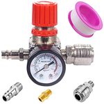 Lomodo 4-Way Air Compressor Pressure Switch Control Valve Regulator with Dia Gauges, 0-175 PSI Air Gauge for Air Compressor and Air Tools