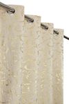 FABDRAPE Heavy Velvet Fabric Luxury Looks Leaf Design Room Darkening Curtains 8 Feet for Long Door, Cream, Pack of 4 Pieces