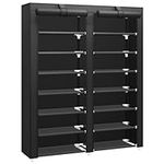 JIUYOTREE 7-Tier Shoe Rack with Dustproof Cover, Shoe Storage Organiser,Closet Shoe Cabinet Shelf Hold up to 28 Pairs of Shoes for Doorway, Corridor, Balcony, Living Room,Black