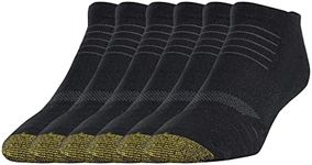 Gold Toe Men's Tech Sport No Show Socks(6 Pair Pack), Black, Large