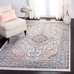 Safavieh Shivan Collection SHV704F Vintage Medallion Distressed Area Rug, 9' x 12', Grey/Blue