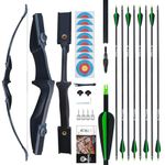 tongtu Recurve Bow and Arrow Archery Set for adult Teenagers Beginners 30lbs 40lbs Archery bows Right and Left Handed Hunting Recurve Bow Outdoor Bow Shooting Training Target (30lbs)
