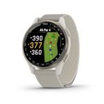 Garmin Approach® S50, Advanced Golf GPS Smartwatch, AMOLED Display, On-Course Features, Wrist-Based Heart Rate, Cream Gold Aluminum Bezel with Ivory ComfortFit Nylon Band