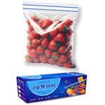 GREENTWISH Zip 'N' Seal (Pack of 60 Bags) Double Seal Zip Lock Bags, Freezer/Microwave Safe, Zip Bags For Food Storage, BPA Free Reusable LDPE Transparent Freezer Bags, Small-20, Medium-20, Large-20