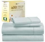 California Design Den 100% Cotton Sheets - Softest 4-Pc Queen Sheet Set, Cooling Sheets for Queen Size Bed, Deep Pockets, 400 Thread Count Sateen, Bedding Sheets & Pillowcases, Queen Sheets (Seafoam)