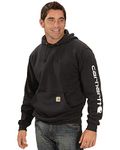 Carhartt Men's Midweight Sleeve Logo Hooded Sweatshirt (Regular and Big & Tall Sizes),Black,Large