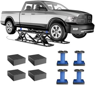 Garvee 7000 LBS Portable Car Lift, Heavy Duty Quick Jack Car Lift for Home Garage, Adjustable Height 6.7 in-25.2 in, Quick Jack with Extension Plates & Locks Levers & Wheels, Fits Trucks, SUVs, Sedans
