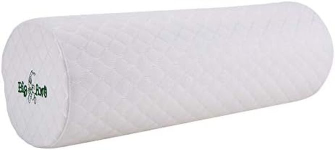 Big Ant Neck Roll Pillow Cervical Bolster with Removable Soft Cover - Memory Foam Round Cylinder Bolster for Knee/Leg/Back Pain Relief
