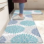 HEBE Anti Fatigue Kitchen Floor Mats Set of 2 Thick Cushioned Kitchen Rugs Mats Set Waterproof Non Slip Comfort Floor Rug Carpet for Kitchen Sink,Laundry 17"x48"+17"x28"